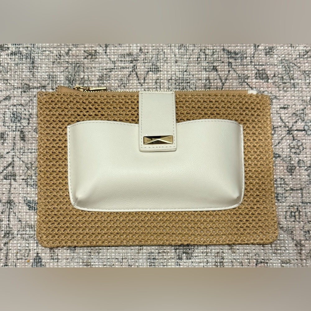INC International Concepts Tan and Cream Clutch